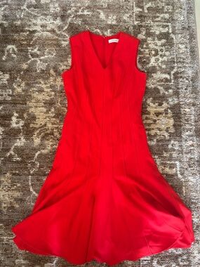 Calvin Klein Sleeveless Red Fit-and-Flare Dress size 2